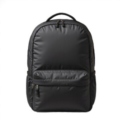 Naklejka premium Black backpack standing on white background