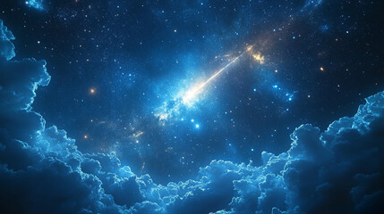 Obraz premium shooting star going across the star field 