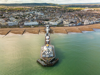 Eastbourne Beach and Pier, East Sussex, UK