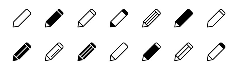 Pencil icon. Edit icon set. Document edit icon. Text edit button. Vector illustration.