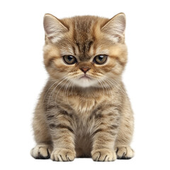 Obraz premium Frowning Kitten on transparent background