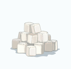 sugar cubes vector  illustration on white background