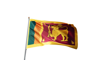 Flag of Sri Lanka with no background, transparent png, flag on a flag pole waving in the wind, national symbol of Sri Lanka, asian country, picture of a flag