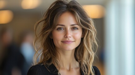 Fototapeta premium Young Blonde Professional Woman Portrait in Office Setting
