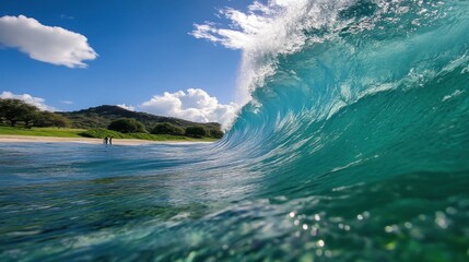 Ocean Wave Crashing on the Shore