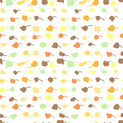 Abstract seamless pattern with colorful autumn leaves - hand drawn vector illustration.