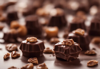 A chocolate background with pralines