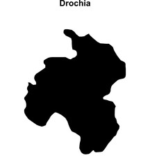 Drochia district blank outline map