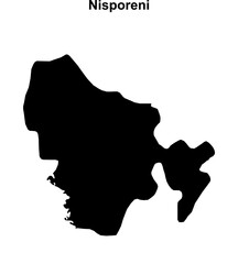 Nisporeni district blank outline map