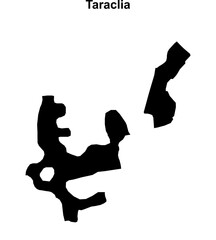 Taraclia district blank outline map