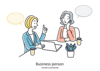 女性のアドバイザーに相談する年配の女性