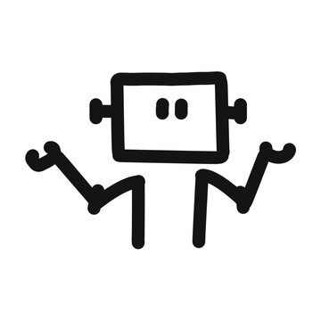 AI shrugged, simple line drawing