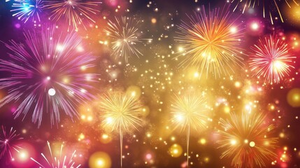 Naklejka premium Colorful Fireworks Display