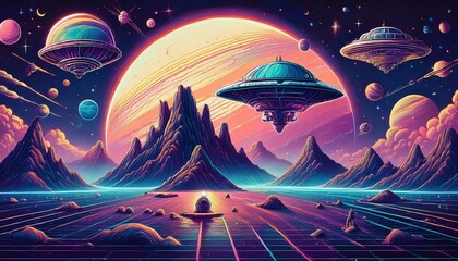 Obraz premium Weltall abstrakt Zeichnung Fiktiv Auserirdische