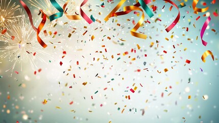 Obraz premium Colorful streamers and confetti