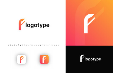 Sporty futuristic angular logo. Sharp geometric dynamic edges letter f. Minimalist innovative emblem for tech, game app, music, sport, design agency, digital space identity. Vector illustration