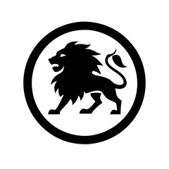 Fototapeta premium Leo. Icon, logo, symbol, sign. A simple black and white drawing.