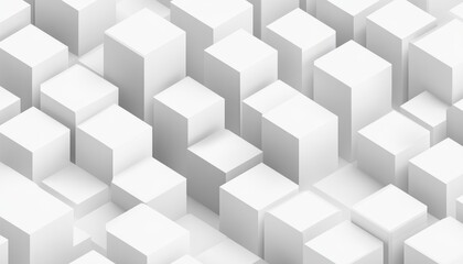 Abstract Geometric Pattern of White Cubes
