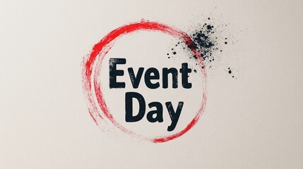 Creative design featuring Event Day in artistic red and black, perfect for promotional materials and announcements