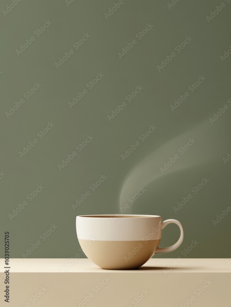 Aufkleber a warm tea cup releases gently curling steam, creating a tranquil atmosphere perfect for unwinding. 