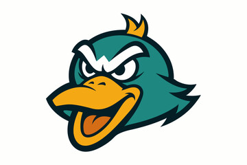 head of a  angry duck logo icon