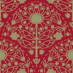 Abstract floral seamless retro flower pattern for fabrics and linens