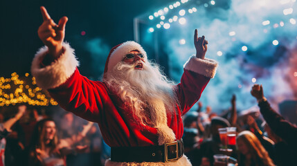 Santa Claus dancing at the party