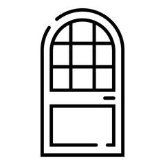 House door black line icon