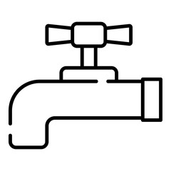 Faucet, tap black line icon