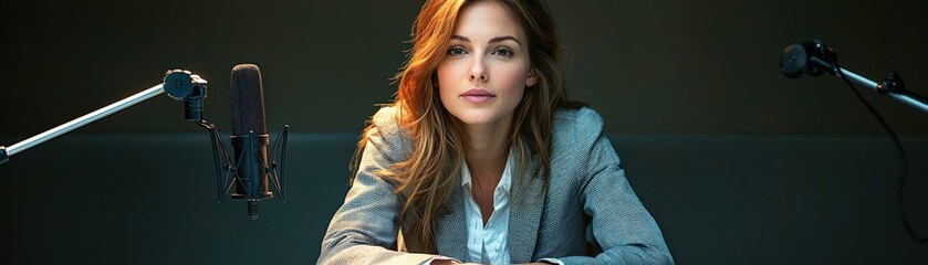 Professional Businesswoman at Round Table Conference