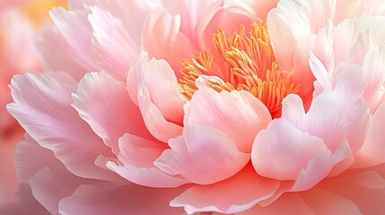 Delicate Pink Peony Blossom Close-Up