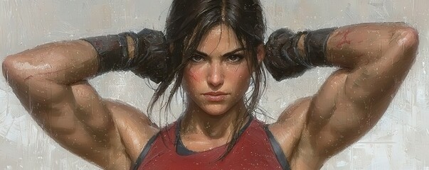 Stunning 3D Illustration of Strong Female Character