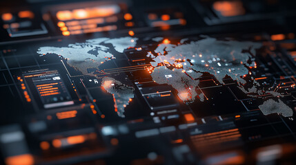 Obraz premium world map on digital background