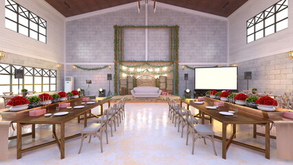 パーティー会場　3DCGレンダリング