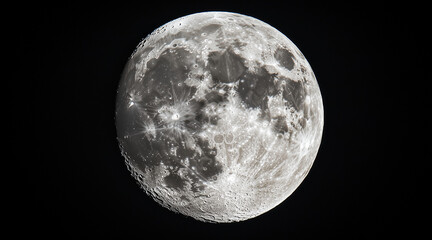 Naklejka premium very detailed and realistic photograph of the moonvery detailed and realistic photograph of the moon