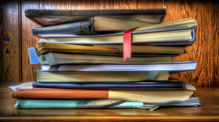old books on the background of the school