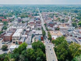 Downtown city skyline of  Fredericksburg, Virginia, United States.