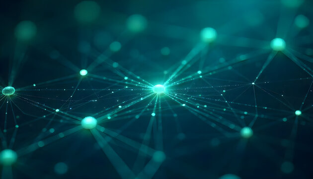 Abstract Waveform of Digital Blue Particles Representing Data Flow and Connectivity in Futuristic Network Landscape