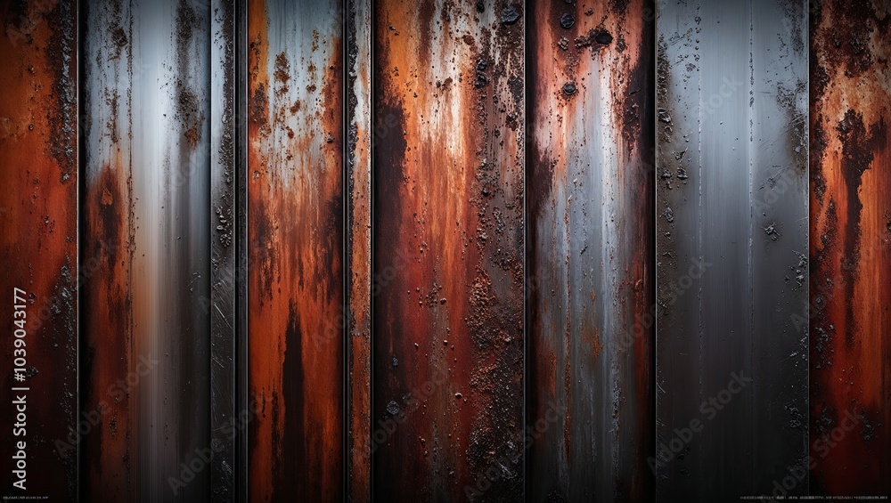 Wall mural Rusty Metal Stripes