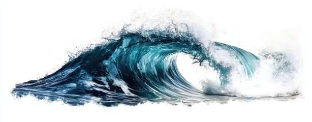 Water wave isolated on white background, water splash © Cetin