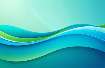 Obraz premium Flowing Waves in Blue and Green Tones Representing Water Wellness