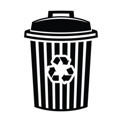 Eco-Friendly Trash Bin Icon for Recycling Purposes