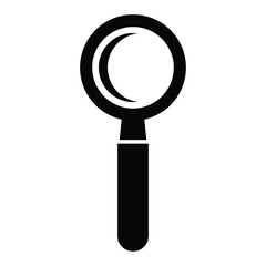 Simple Magnifying Glass Icon on White Background