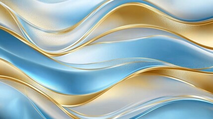 Abstract Blue and Gold Waves