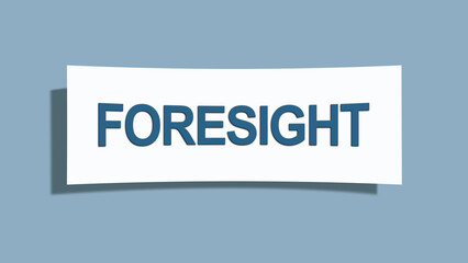 Foresight. A card isolated on blue background.