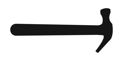 Hammer icon. Handyman tool pictogram isolated on white background. Toolkit of carpenter, repairman, builder or master. Vector garphic illustration.