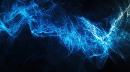 Abstract Blue Smoke Swirls
