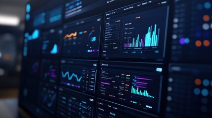 Fototapeta premium Futuristic Financial Analytics Dashboard