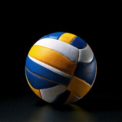 front view of volley ball, black background