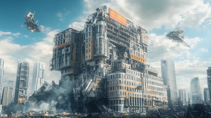 amazing building 3D surrealism background